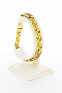 Bicolor gouden koningsarmband 18 karaat - 22,3 cm