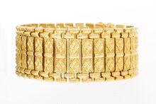 Vintage brede gouden armband 18 karaat - 18,8 cm