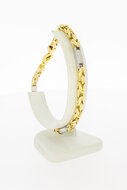 Bicolor gouden byzantijnse koningsarmband heren 18 karaat - 24,7 cm