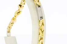 Bicolor gouden byzantijnse koningsarmband heren 18 karaat - 24,7 cm