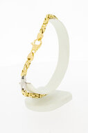 Bicolor gouden byzantijnse koningsarmband heren 18 karaat - 24,7 cm