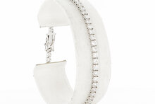 Witgouden tennisarmband dames 18 karaat met diamant - 18,6 cm