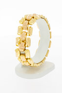 Vintage brede bicolor gouden schakelarmband 18 karaat - 19,2 cm
