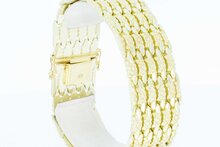 Brede 14 karaat Staafjes armband - 19,8 cm