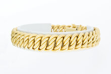 Gevlochten 18 Karaat goud armband - 20,3 cm