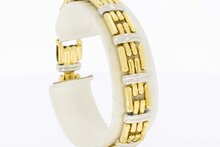 Bicolor gouden staafjes armband 18 karaat - 18,9 cm