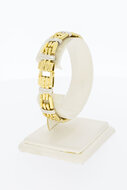 Bicolor gouden staafjes armband 18 karaat - 18,9 cm