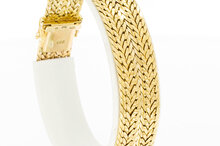 14 Karaat gouden brede armband - 18,5 cm
