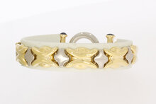 Bicolor dames armband 14 karaat -  19,5 cm