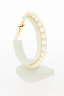 14 karaat gouden armband dames met parel - 22 cm