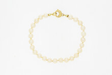 14 karaat gouden armband dames met parel - 22 cm