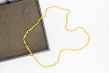 14 karaat gouden gourmet ketting - 58,5 cm