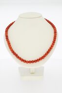 Bloedkoraal Collier 14 karaat goud - 39,5 cm