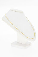 Bicolor gouden valkoog ketting 14 karaat - 46 cm