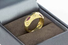 Gouden pinkring dames 18 karaat met saffier - 14,2 mm