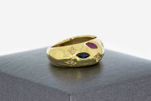 Gouden pinkring dames 18 karaat met saffier - 14,2 mm