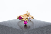 Edelsteen dames ring 14 karaat goud - 17,5 mm