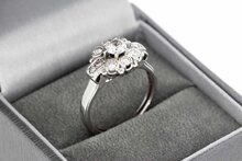14 karaat witgouden diamantring - 17,2 mm