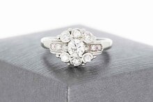 14 karaat witgouden diamantring - 17,2 mm