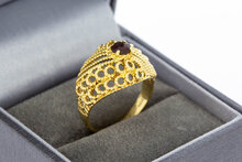 Vintage 18 karaat goud Granaat ring - 17,4 mm