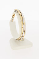 Staafjes armband 14 karaat bicolor goud -  20,2 cm