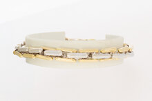 Staafjes armband 14 karaat bicolor goud -  20,2 cm