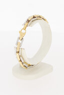 Staafjes armband 14 karaat bicolor goud -  20,2 cm