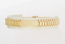 Plaatjes herenarmband 14 karaat goud - 20,8 cm