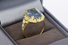 14 geel gouden vintage Aquamarijnring - 17,7 mm