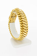 Vintage brede gouden gevlochten armband 18 karaat - 21,1 cm