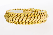 Vintage brede gouden gevlochten armband 18 karaat - 21,1 cm