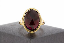 14 Karaat gouden Vintage ring met granaat - 19,7 mm