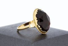 14 Karaat gouden Vintage ring met granaat - 19,7 mm