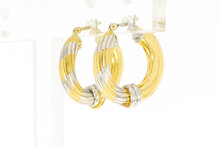 Bicolor gouden creolen dames 18 karaat - 1,9 cm