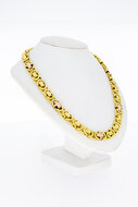 Bicolor gouden platte koningsketting heren 18 karaat - 67 cm