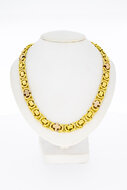 Bicolor gouden platte koningsketting heren 18 karaat - 67 cm