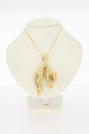 Gouden hanger heren 14 karaat met diamant - 5 cm