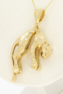 Gouden hanger heren 14 karaat met diamant - 5 cm