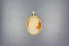 Vintage gouden camee hanger dames 14 karaat - 3,7 cm