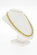 Gouden valkenoog ketting 14 karaat - 55,5 cm