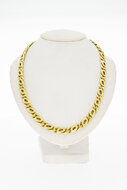 Gouden valkenoog ketting 14 karaat - 55,5 cm