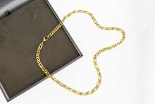 Gouden valkenoog ketting 14 karaat - 55,5 cm