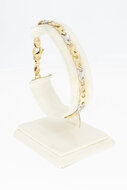 Gouden bicolor schakelarmband 14 karaat - 19,9 cm