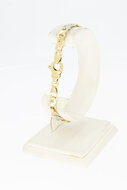 Gouden bicolor schakelarmband 14 karaat - 19,9 cm