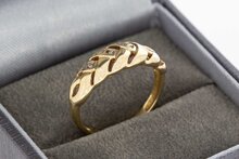 Gouden diamantring 14 karaat bicolor dames - 16,9 mm