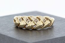 Gouden diamantring 14 karaat bicolor dames - 16,9 mm