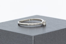 Witte damesring 9 karaat met synthetische diamant - 16 mm