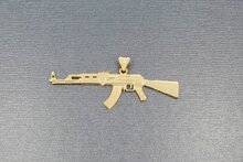 Gouden AK47 kettinghanger 14 karaat - 4,7 cm
