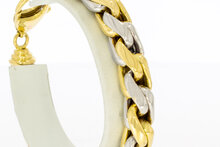 Bicolor gouden vossenstaart armband 18 karaat - 21,2 cm