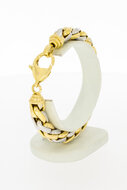 Bicolor gouden vossenstaart armband 18 karaat - 21,2 cm